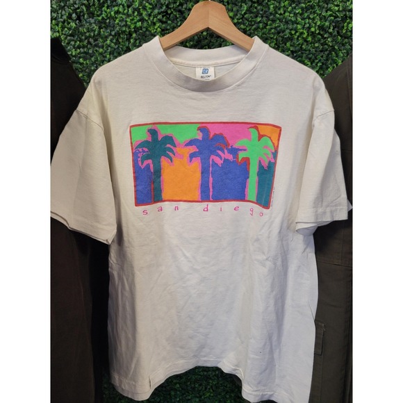 Other - vtg 90s SAN DIEGO CALIFORNIA Tee xl // neon multicolor nature abstract tourist
